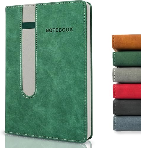 Vista 11 de Cuaderno rayado, 240 páginas, tamaño A5, 5.7 x 8.3 pulgadas, diarios de piel sintética con soporte elástico para bolígrafo, papel grueso de 80 GSM