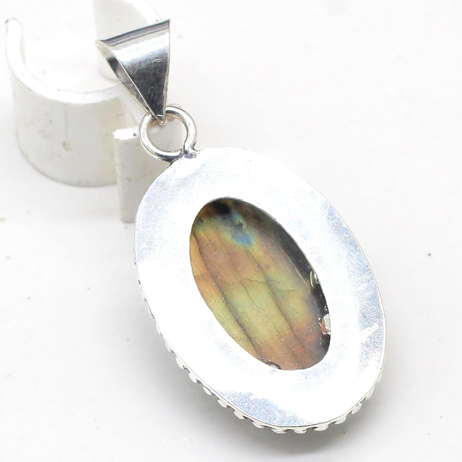 Natural Labradorite Stone Pendant 925 Sterling Silver Pendant Necklace Labradorite Gemstone Pendant Solitaire Handmade Pendant Gift For Her - Image 4