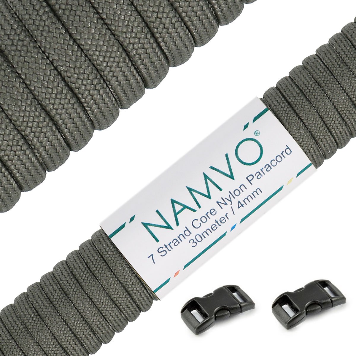 Namvo 550 Paracord Mil Spec Type III 7 Strand Parachute Cord Total Length 100ft/30 Meters Solid Color — view 14