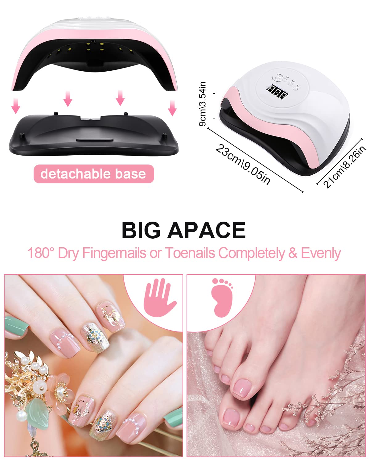 168W Lampada per Unghie,Lampada a LED UV per Manicure e Pedicure 36LED Lampada UV Unghie Professionale con Automatico Sensore Display LCD 4 Timers da10s 30s 60s 99s per La Maggior Parte Dei Gel