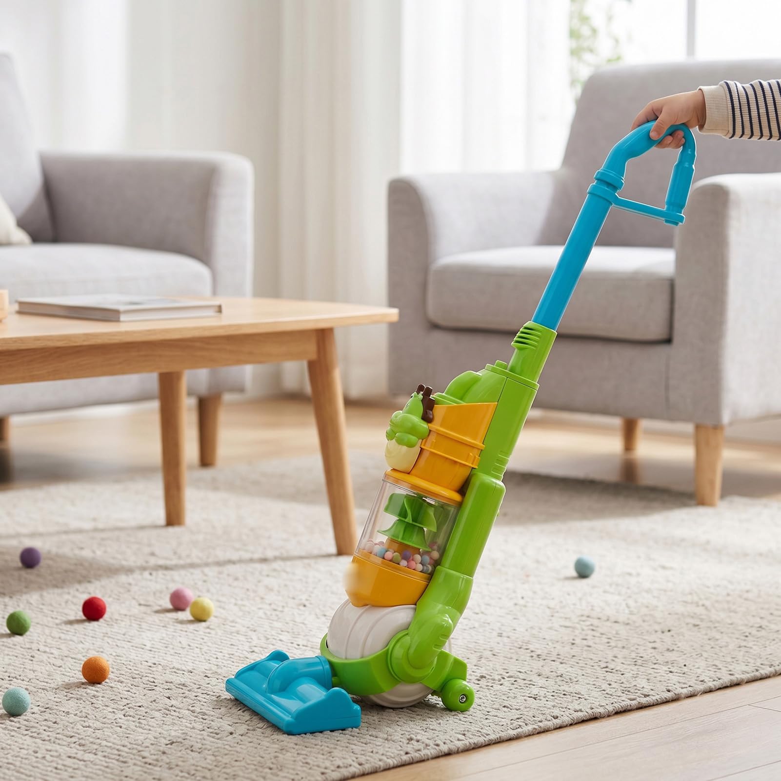 Giocattolo per Aspirapolvere per Bambini con Aspetto Realistico Realistico, Effetti Sonori e Spazzamento Motorizzato, Potenzia le capacità Motorie, Indipendenza per i Bambini (Dinosauro)