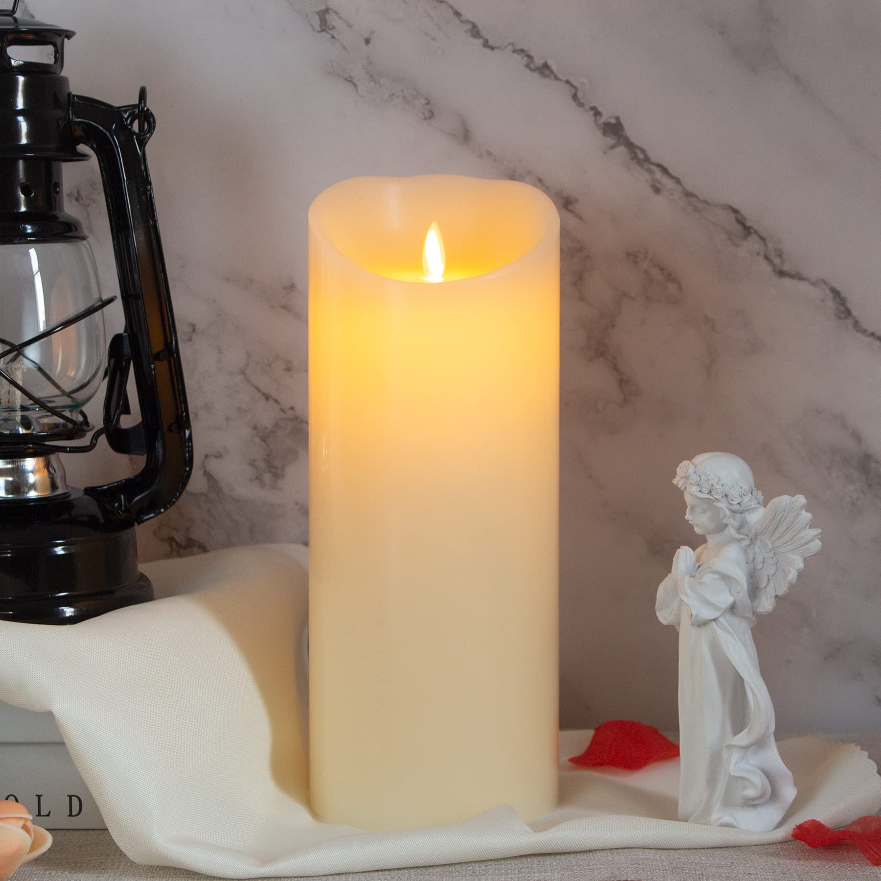 Candele LED Senza Fiamma Impermeabili | 4 Pezzi Color Crema | Telecomando E Timer | Diametro 10,2 Cm