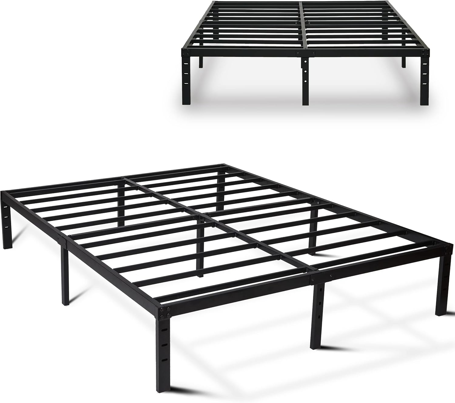 Elenooz 14 Inch King Metal Bed Frames, Sturdy Steel Slat