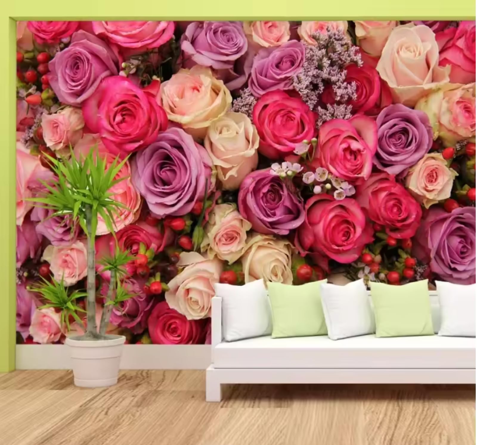 Tapety dekoracja salonu tapety wystrój domu czerwona róża kwiatowy mural 3D tapeta, 3D, 430 x 300 cm