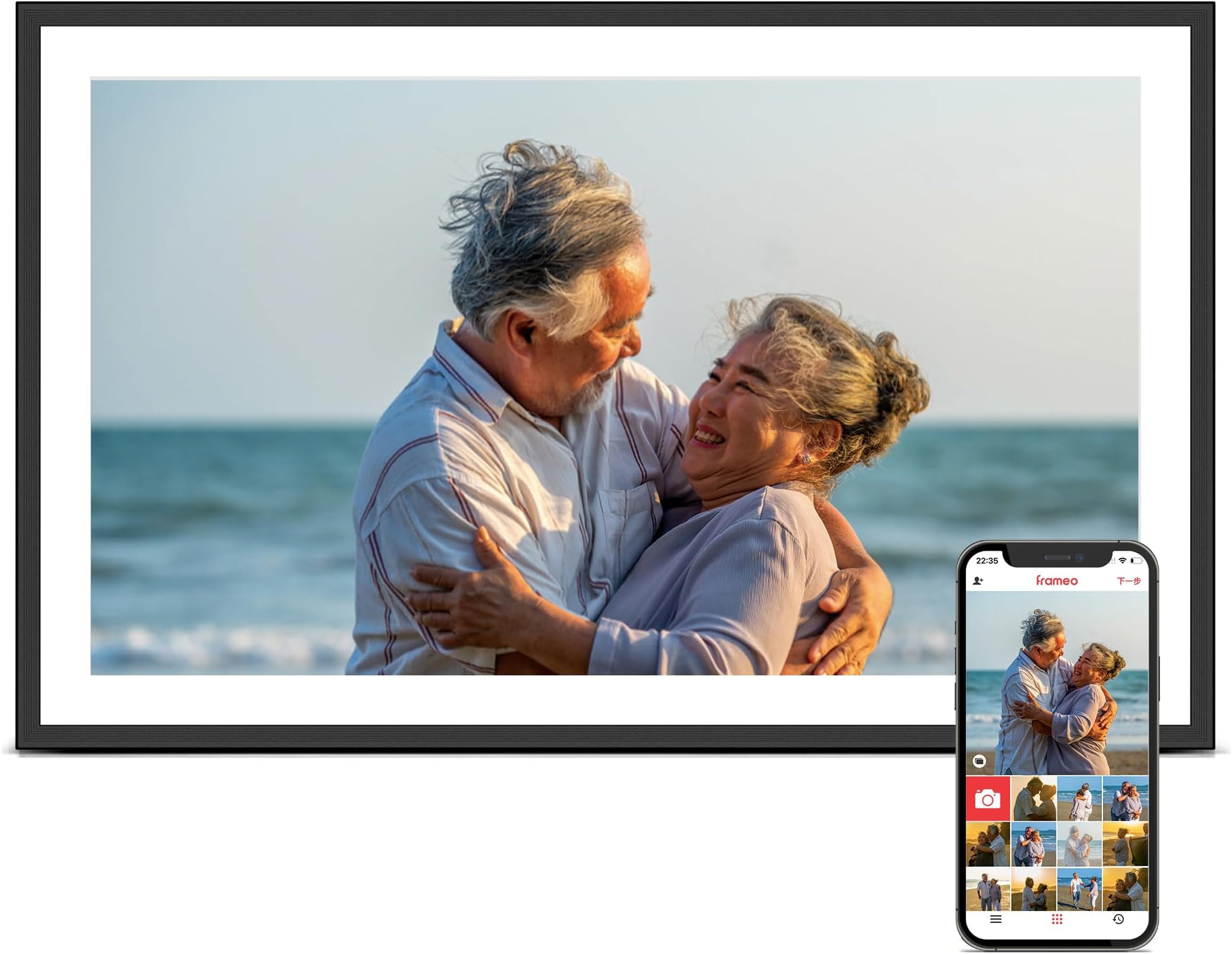 Pastigio Digital Picture Frame, 15.6 Inch Large Frameo Digital Photo Frame WiFi, 32GB, 1920 * 1080 IPS HD Touch Screen, Tabletop&Wall-Mounted, Share Picture Video, Birthday, Wedding, for Mom