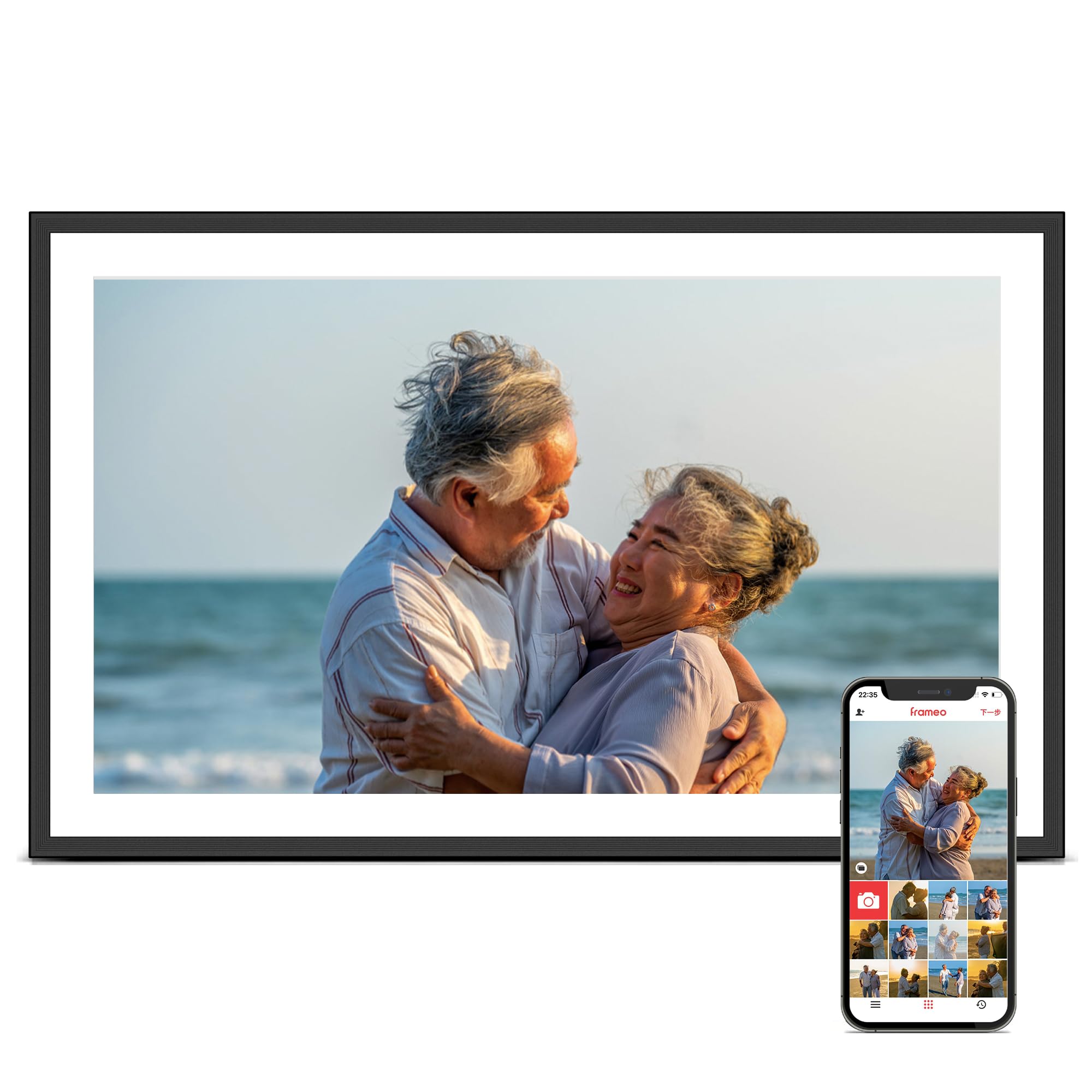 Digital Picture Frame, 15.6 Inch Large Frameo Digital Photo Frame WiFi, 32GB, 1920 * 1080 IPS HD Touch Screen, Tabletop&Wall-Mounted, Share Picture Video, Birthday, Wedding, for MomGlobal Recycled StandardGlobal Recycled StandardClimeCo CertifiedGlobal Recycled Standard