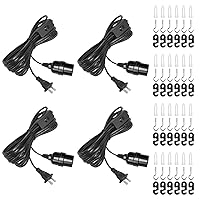 Vista 1 de DiCUNO Cable de extensión de linterna colgante, lámpara de control de interruptor de cable en línea E26, interruptor cerca de enchufe polarizado, 20