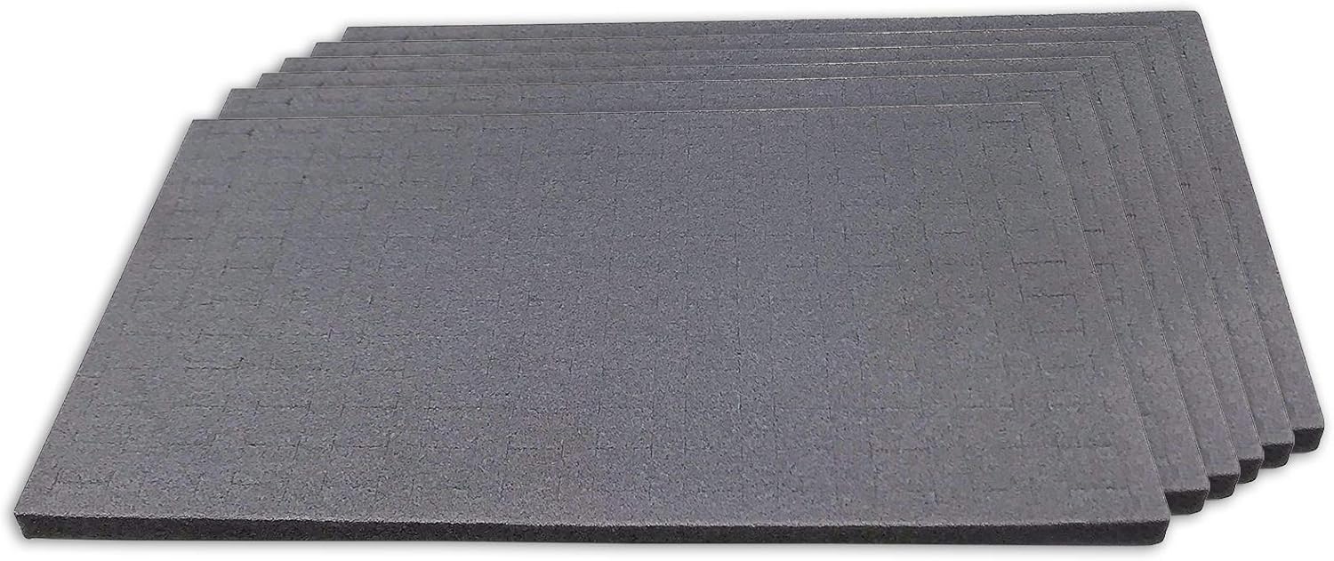 TheDisplayGuys - 6-Pack Deluxe Black Velvet Jewelry Ring Display Foam Pad Insert - 72 Slots Holder - 14x7 Full Size