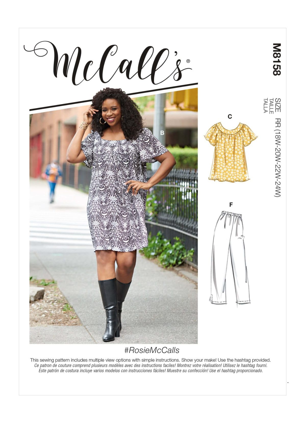 Vêtement de sport grande taille McCall's M8158RR pour éviter les vêtements trop serrés au fitness