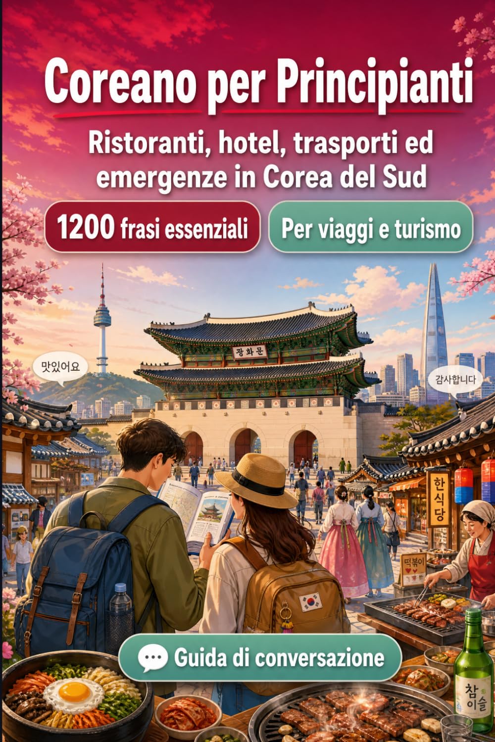 Coreano Per Principianti: 1200 frasi essenziali in Coreano per viaggiare en Corea del Sud: Guida facile alla pronuncia, conversazioni quotidiane, ... culturali per un viaggio in Corea del Sud