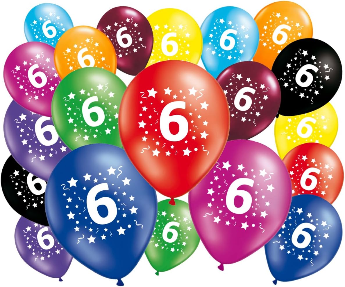 Fabsud Birthday Balloons 6 Years – Pack of 20 Balloons 6