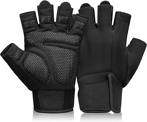 Guantes de entrenamiento para hombres y mujeres, guantes de ejercicio transpirables y cómodos con soporte de muñeca para levantamiento de pesas,