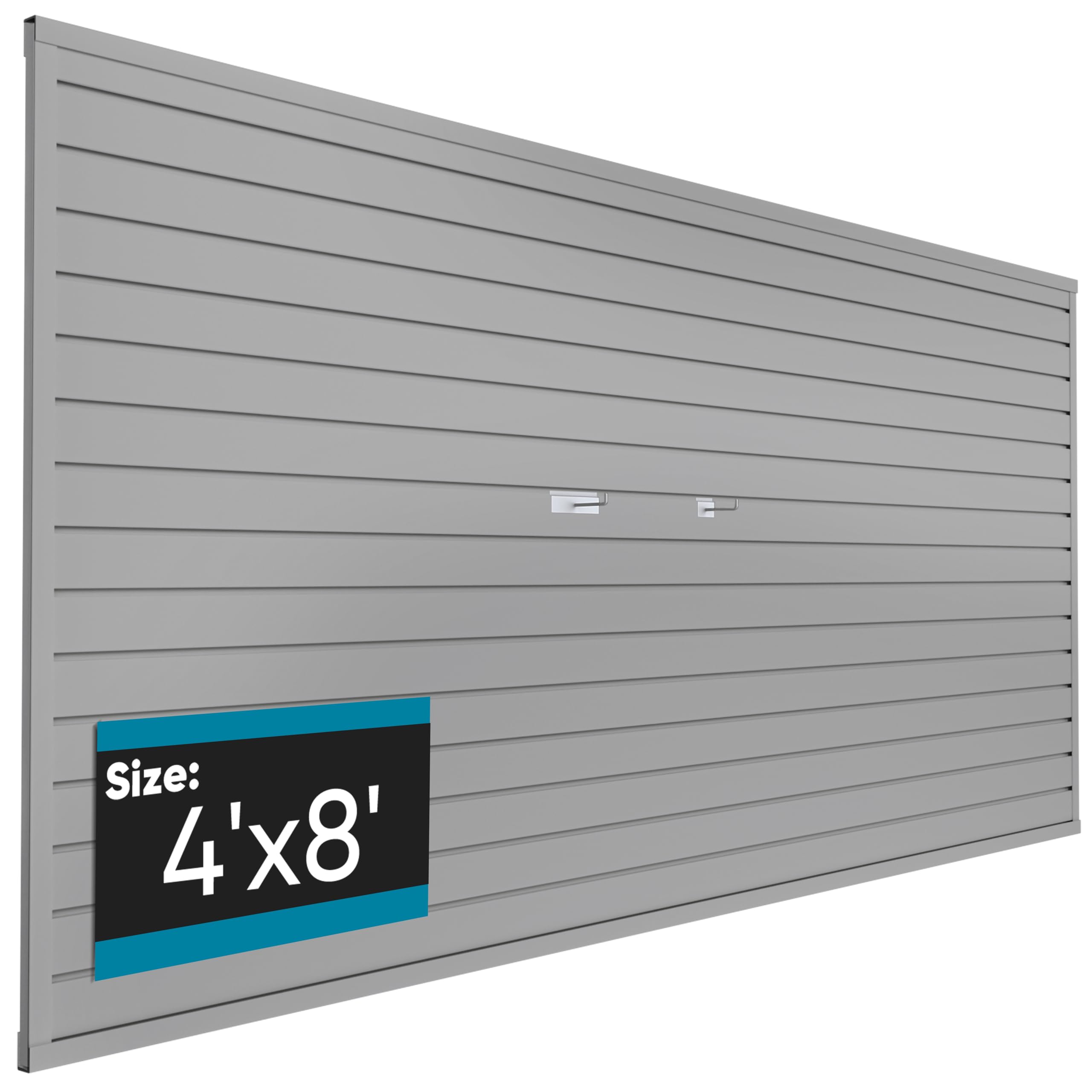 Photo 1 of Brakki PVC Slat Wall Paneling 4x8 ft, Garage Organizer Storage System, Grey Slatwall Panels for Garage Organization Product, Heavy Duty Wall Mounted Tool Storage for Home