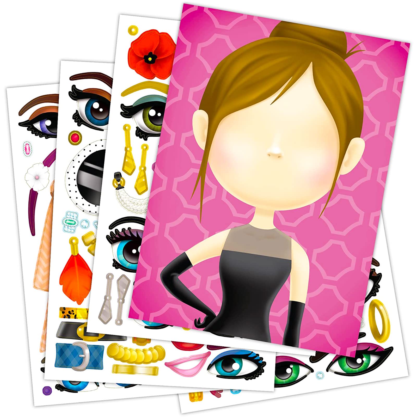 CellCase Lot de 3 rouleaux de 3000 autocollants colorés pour les yeux, le nez et la bouche