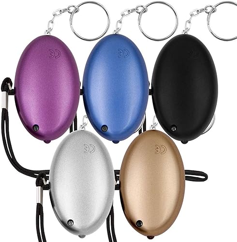 Miniatura 2 de KOSIN - Alarma personal de sonido seguro, paquete de 5 llaveros de alarma de seguridad personal de 140 dB con luces LED, alarma de seguridad de