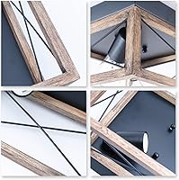 Vista 2 de VILUXY Lámpara de techo rectangular industrial retro con pantalla de madera para pasillo, entrada, passway, comedor, dormitorio, balcón, sala