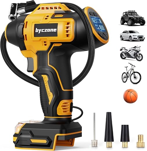 🚫 [CADUCADO] 🔥 Tire Inflator Compatible with Dewalt 18V Battery, 160PSI Cordless Air Compressor with LCD Digital Pressure Gauge, Auto Shut-Off, Fast Inflation for Car, Bike