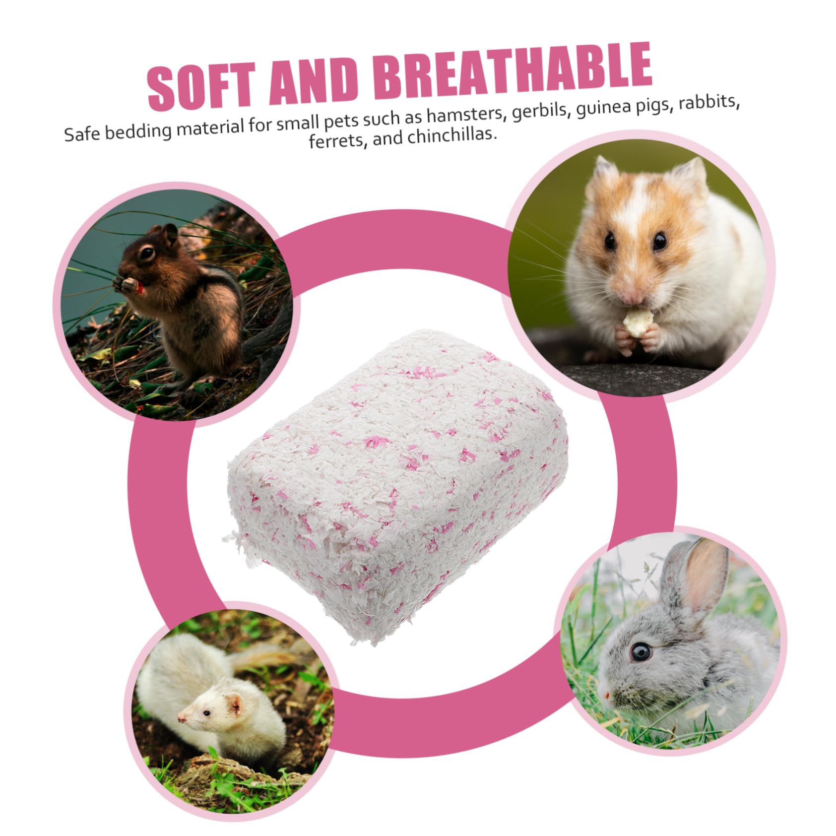 Lettiera in Carta Bianca 450g per Cincillà e Gerbilli, Morbida e Calda, Assorbente e Antiodore per Gabbie per Piccoli Animali
