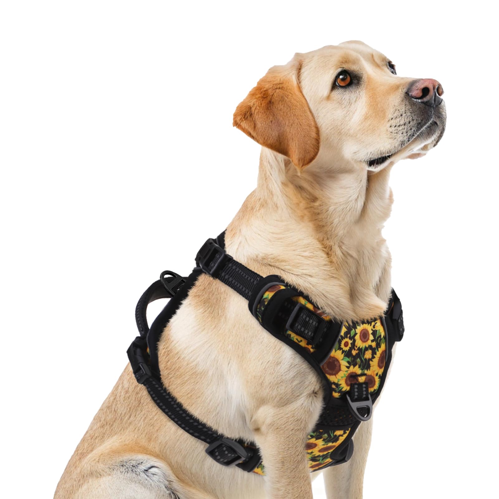 PUPTECK No Pull Dog Harness for Large, Adjustable Reflective Dog Harness with Handle Easy Control, Comfortable Soft Padded Pet Vest Harness for Large