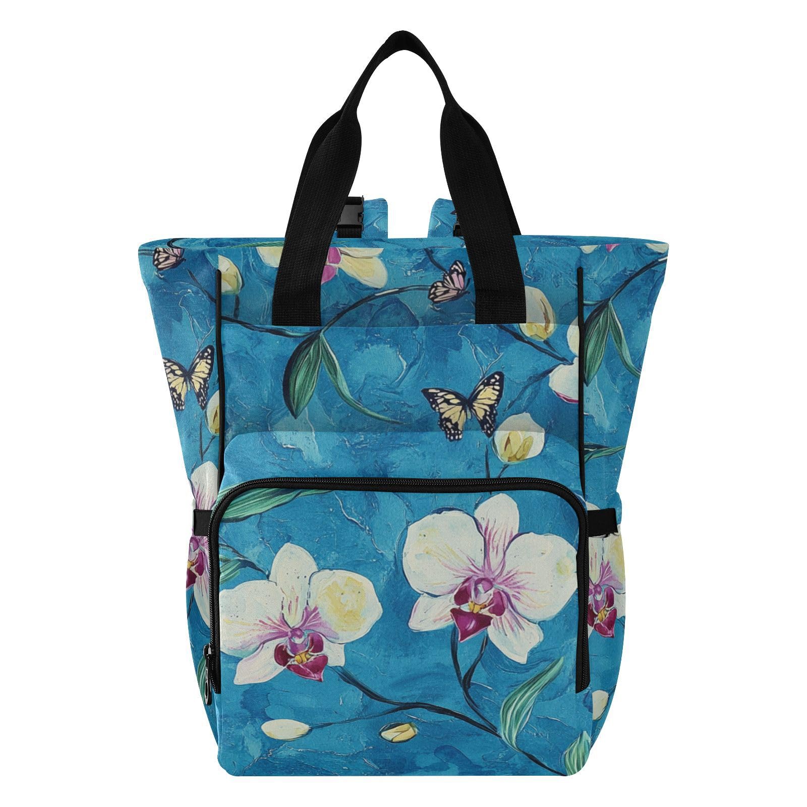 Borsa per pannolini zaino per mamme papà cartone animato orchidea