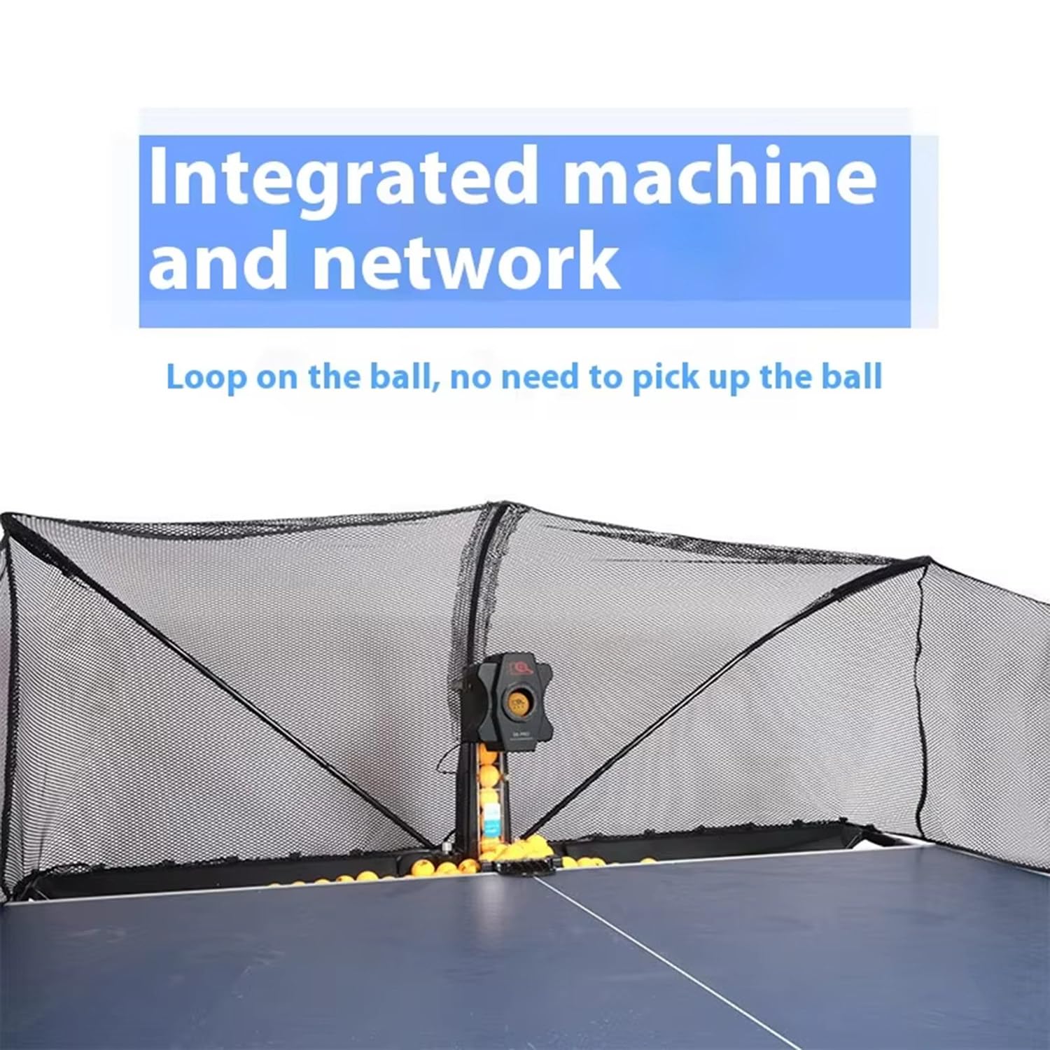 Robot De Tenis De Mesa Con Red Robot Automático De Ping Pong Para Entrenamiento En Casa,Giro,Frecuencia,Velocidad Pelota,Rotación,Caída Y Altura Personalizables Con 100 Pelotas
