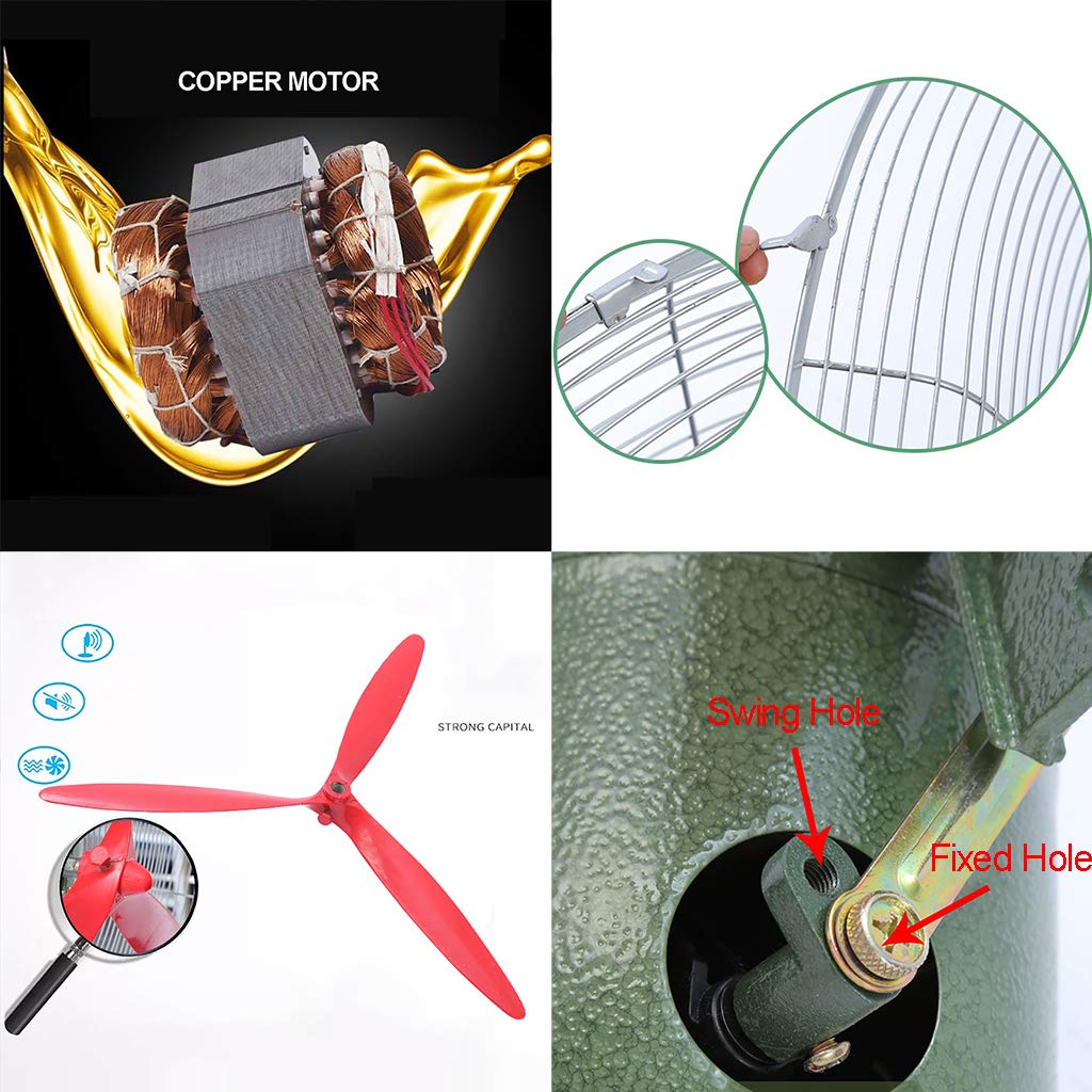Ventilatore Oscillante, Ventilatore con Piedistallo in Rame, per Uso Esterno Industriale, Commerciale, Residenziale E in Serra, 3 Dimensioni