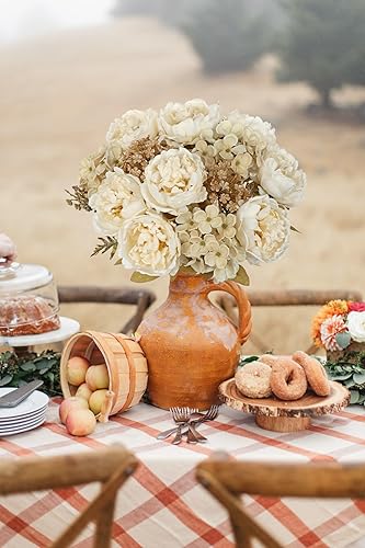 Miniatura 10 de Paquete de 3 flores artificiales de corona de 27.5 pulgadas de tallo largo, flores azules falsas para el hogar, arreglo floral, boda, fiesta,