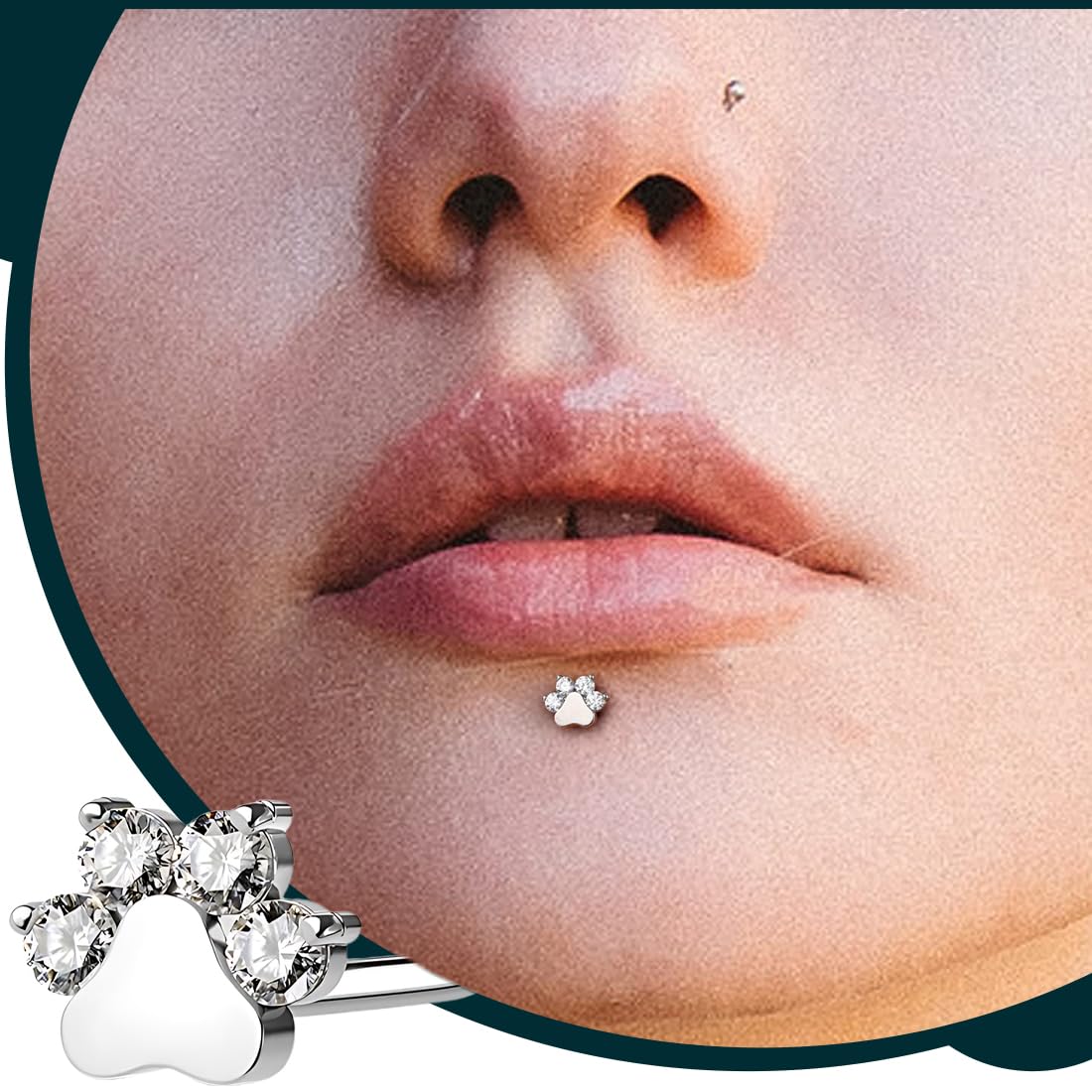 Percing Nez Or Blanc Piercing De Nez En Forme De Fleur Sterling ~ Vis De Nez En Argent Piercing Nez Argent