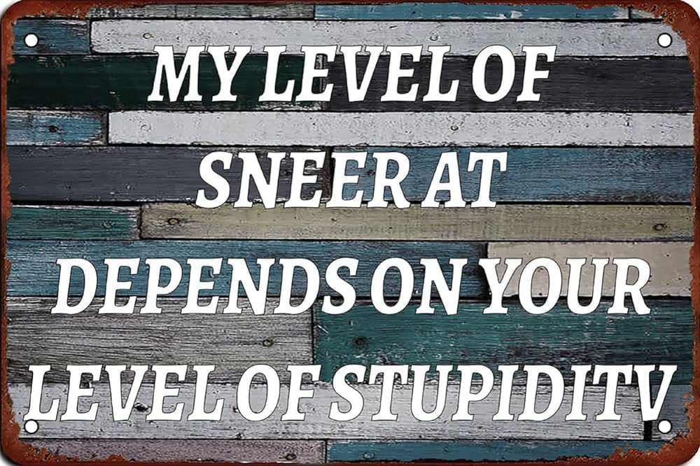 Kwqdozf As Pic My Level Of Sarcasm Vintage Metal Aluminum Tin Sign Door Signs Exterior 12"