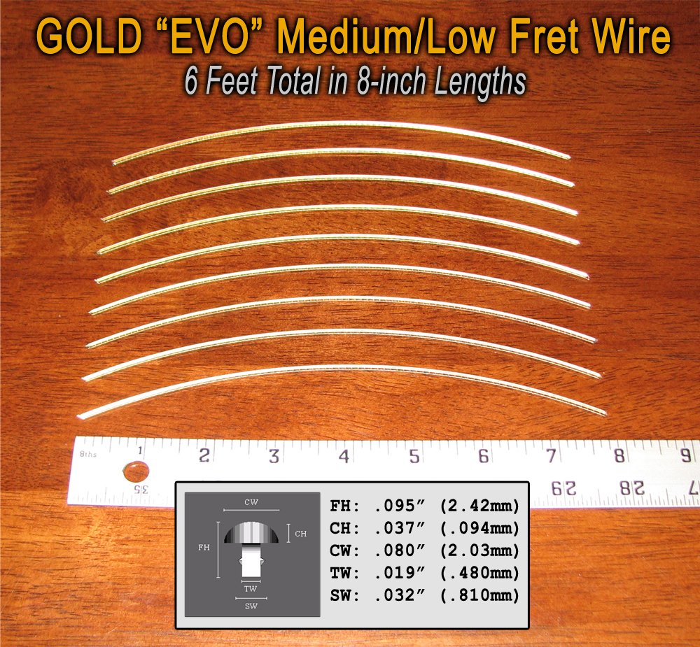 Buy Fret Wire for Guitars and Banjos Medium/Low Gauge Premium Gold