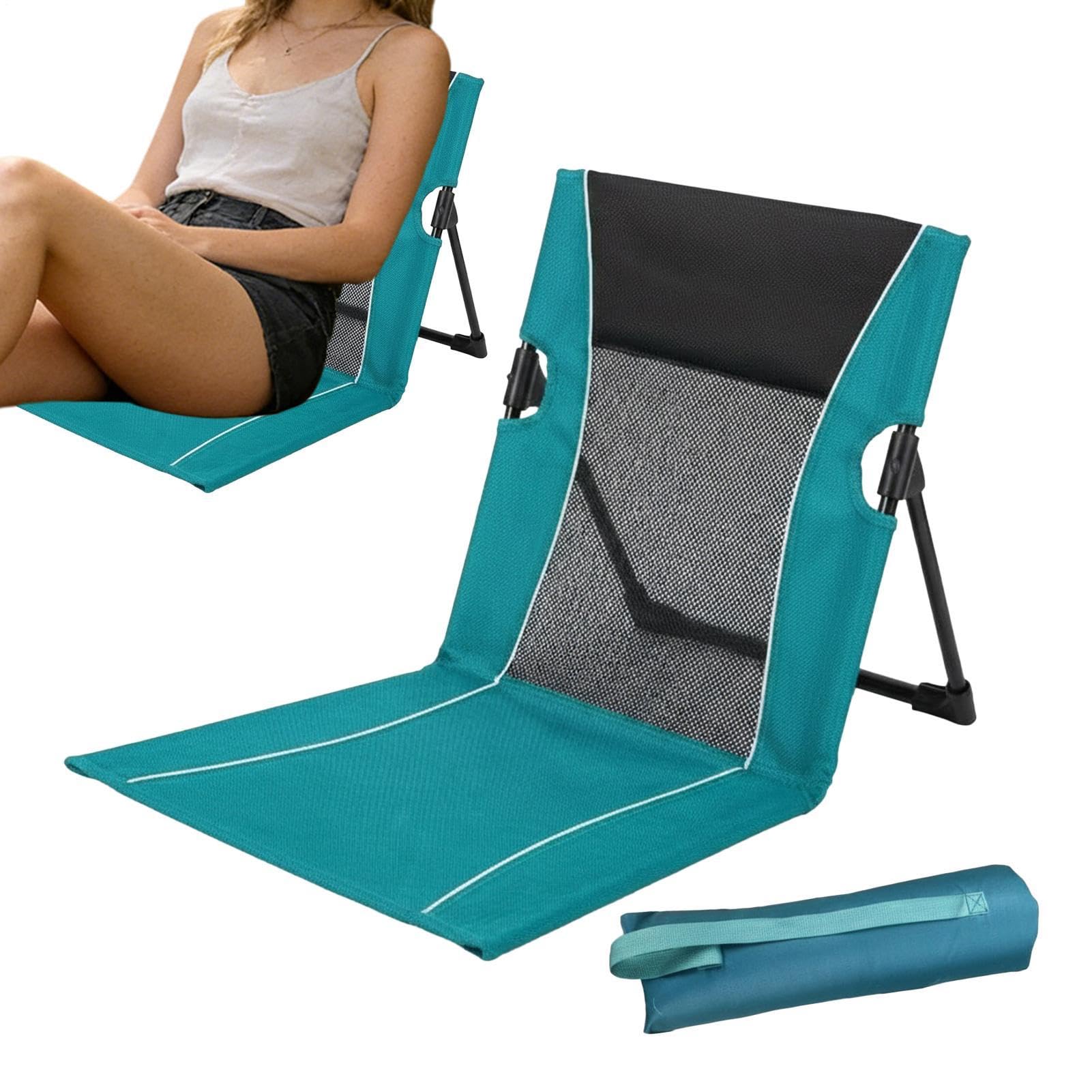 Foldable Beach Chair - Heavy Duty Foldable Seat with Storage Bag - Lounge Chairs for Poolside | for Tanning Sunbathing Traveling Camping Picnic Lawn Outdoor Concert Park Sand Lake