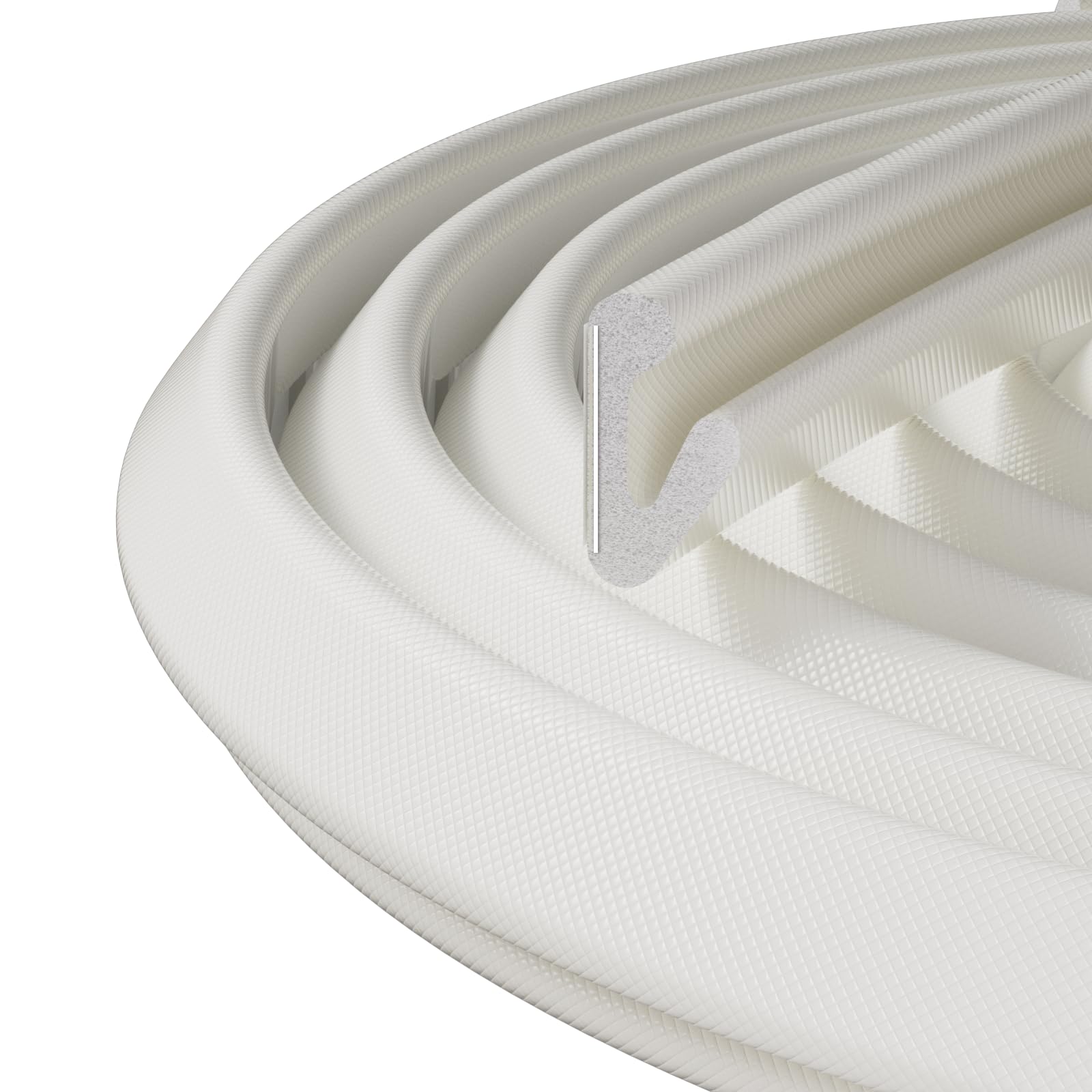 Burlete V de Espuma Blanco 10m Autoadhesivo para Puertas y Ventanas | Fácil instalación y corte,Burlete aislante para bloquear viento, polvo y ruido, Compatible con espacios de 2-7mm