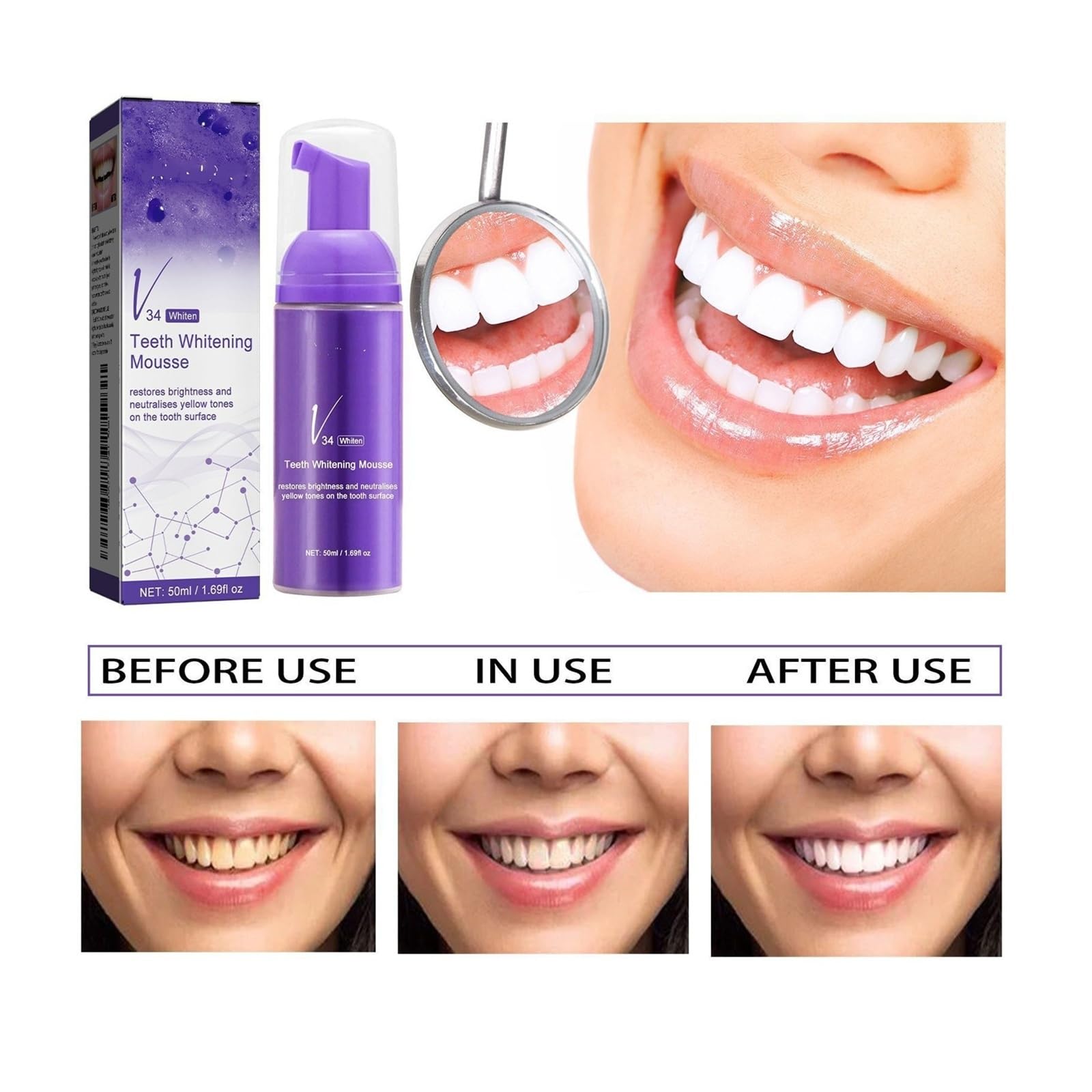 Pasta de dientes blanqueadora | Formulado específicamente for combatir las manchas amarillas en los dientes.(2pcs)