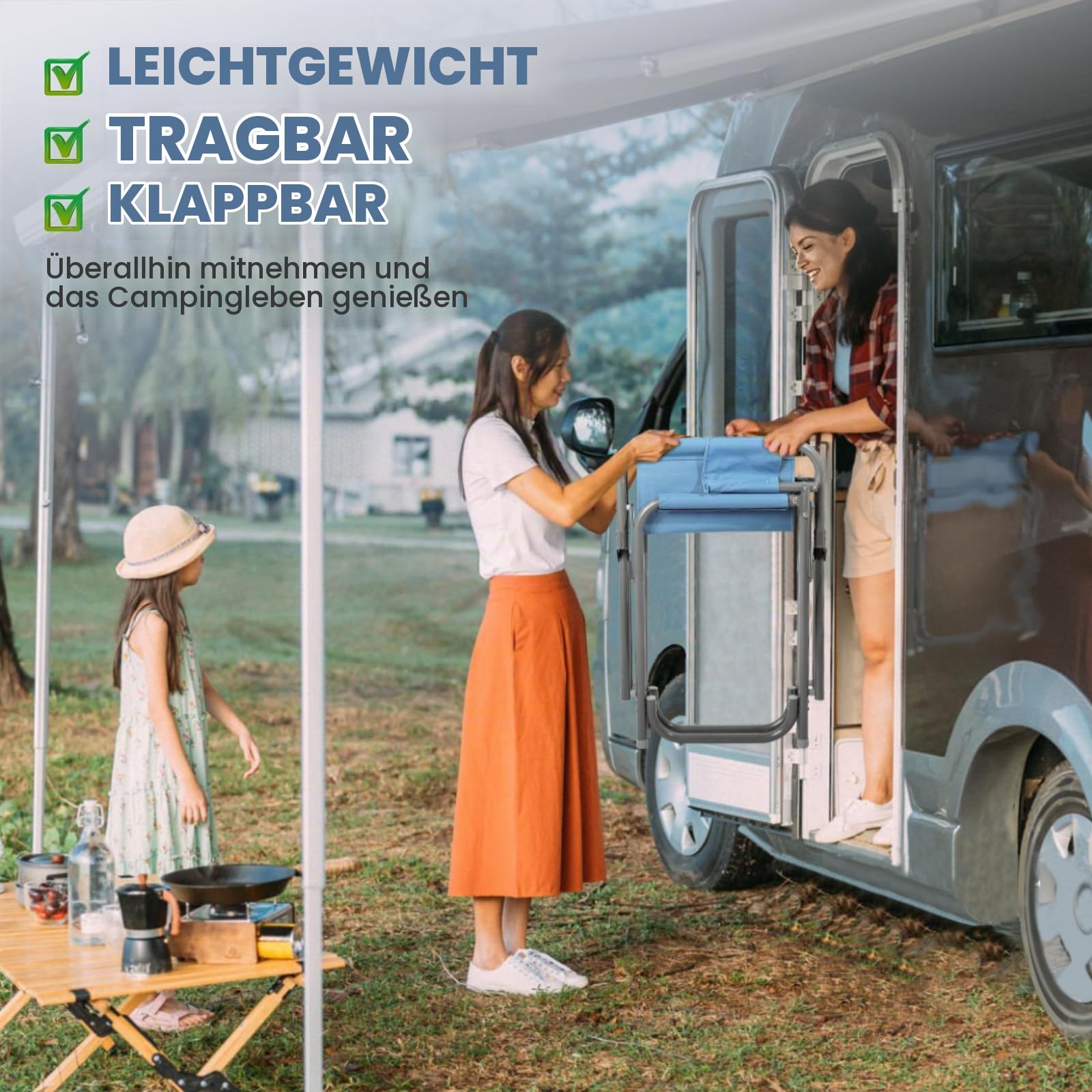 Homecall Campingstuhl Faltbar Ultralight Klappstuhl Regiestuhl Camping Stuhl Bis 120KG - Campingstuhl Kleines Packmaß Alu Gartenstuhl Klappbar Leicht Angelstuhl für Outdoor, Camping, Garten