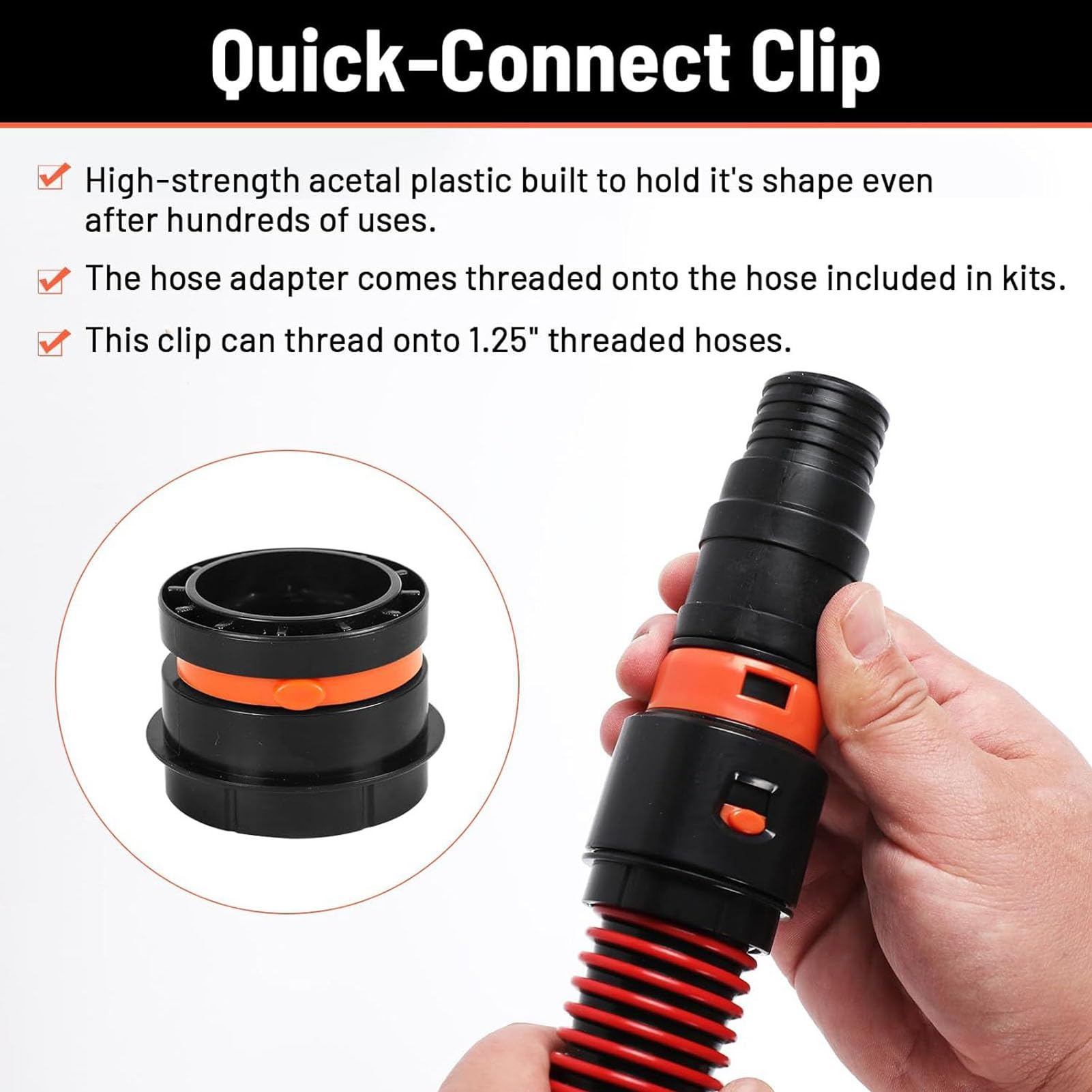 Staubsauger-Adapter, 7-teiliger Staubsammelschlauch-Adapter, um 360° Drehbare Klemme, für Elektrowerkzeuge und Schleifmaschinen, Kompatibel mit Mehreren Marken