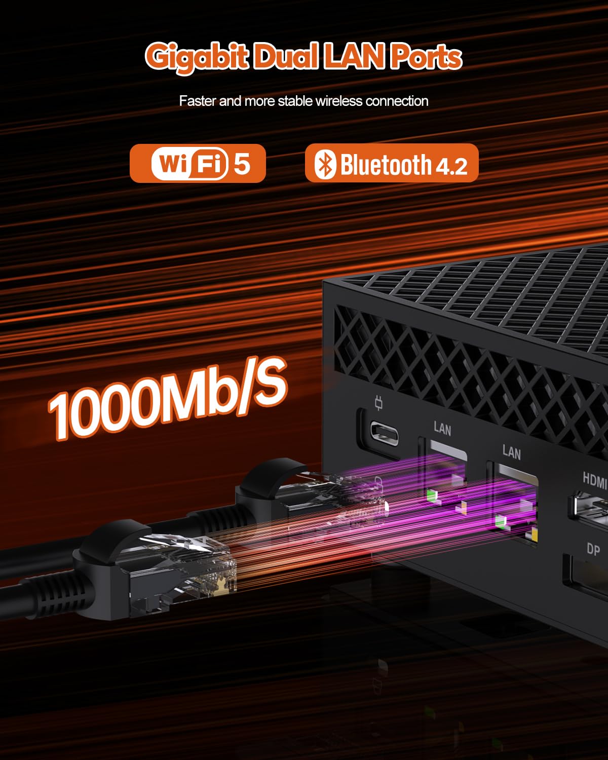 NiPoGi AM06 PRO Mini PC 16GB RAM, АMD Ryzen 5 5500U (6C/12T, bis zu 4,0GHz) Mini PC Dual LAN, 512GB M.2 SSD Mini Desktop Computer, 4K UHD Triple Display/WiFi 5/BT 4.2 für Spiele/Büro/HTPC.