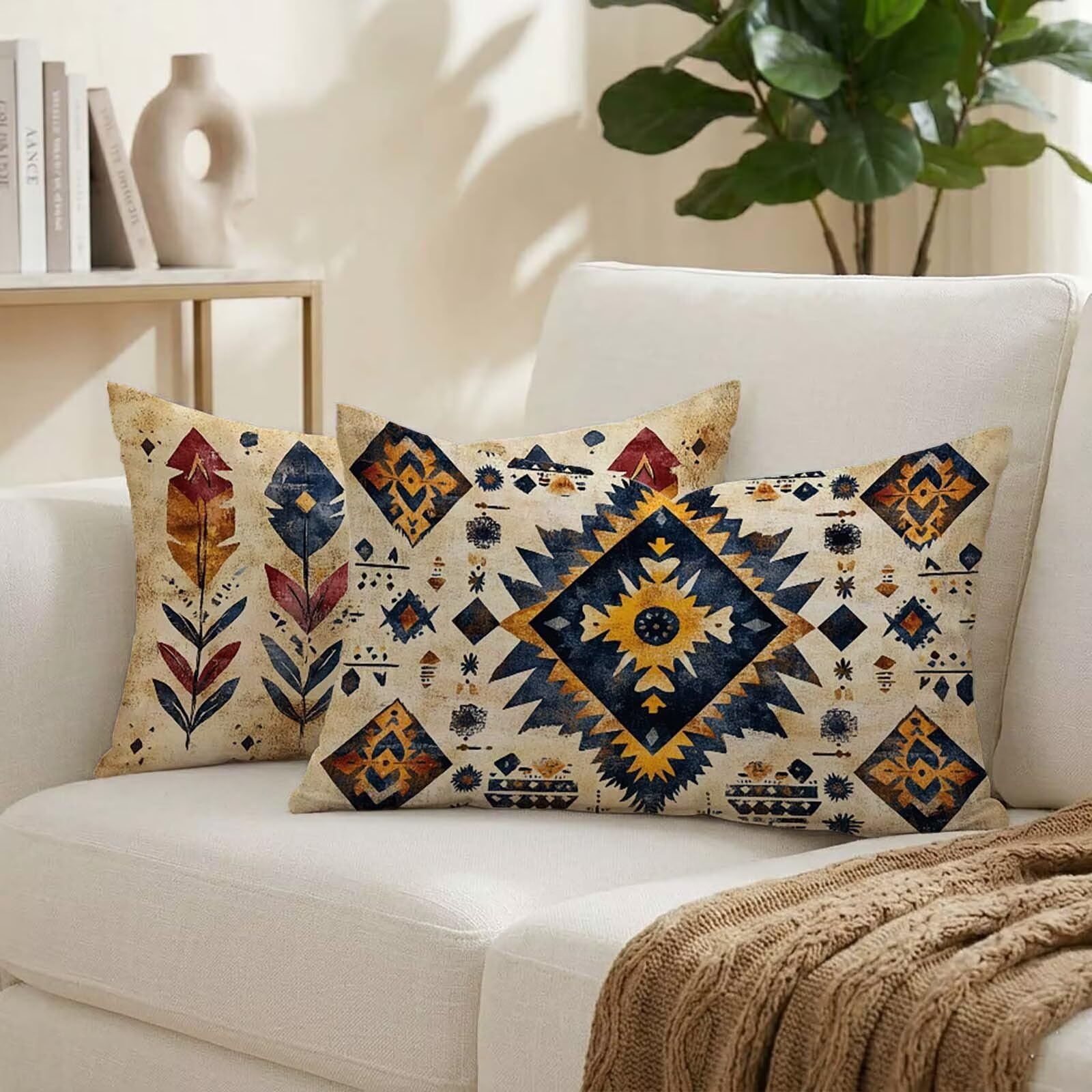 Coussin exterieur impermeable contre l'humidite housse de coussin brun 50x80 cm