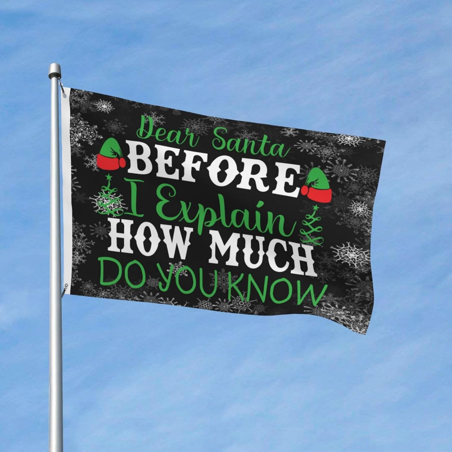 Christmas Flag Dear Santa Before I Explain How Much Do You Know Christma Flag Double Sided Aesthetic Flags Wall Decor For Girls Room 3x5 Ft, Dear Santa Before I Explain How Much Do You Know Christma Tapestry For Living Room