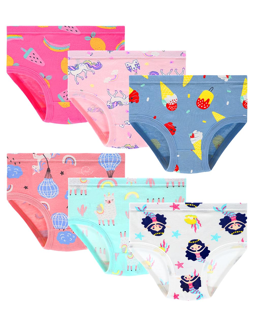 HYCLES Little Girls Underwear Toddler Girls Soft Cotton Undies Kids Panties 6-pack