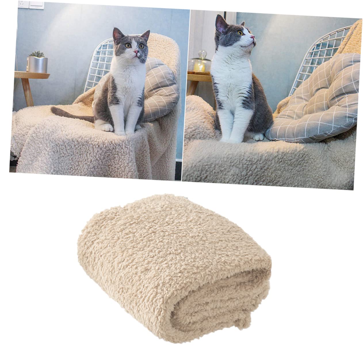 Milisten 2piezas Mantita De Peluche para Mascotas Beige Cojín Acolchado para Perros y Gatos para Sueño y Casa