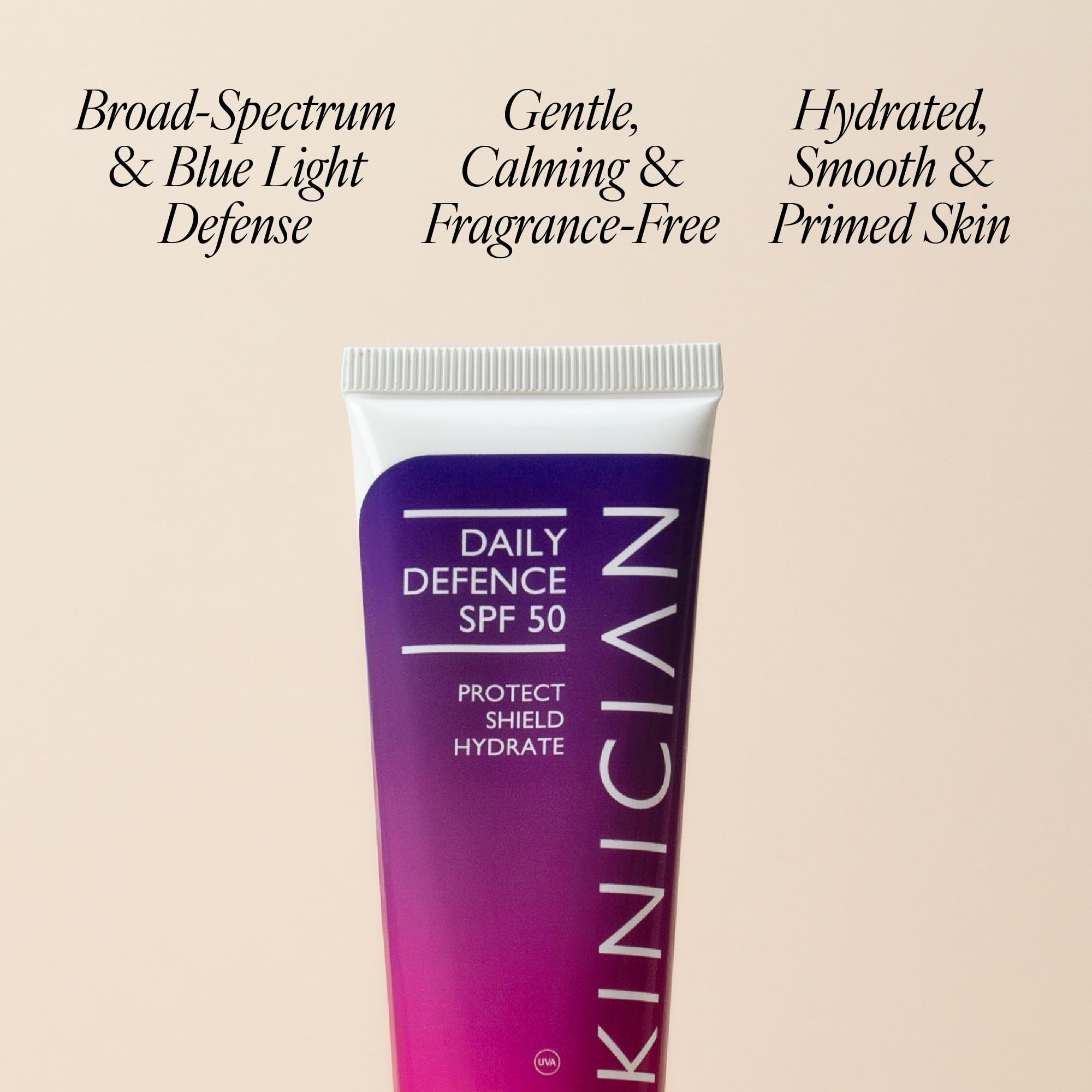 SKINICIAN Nawilżacz do twarzy SPF 50, podkład, ochrona UVA i UVB, nieprzylepny, bez zapachu dla skóry wrażliwej, 50 ml