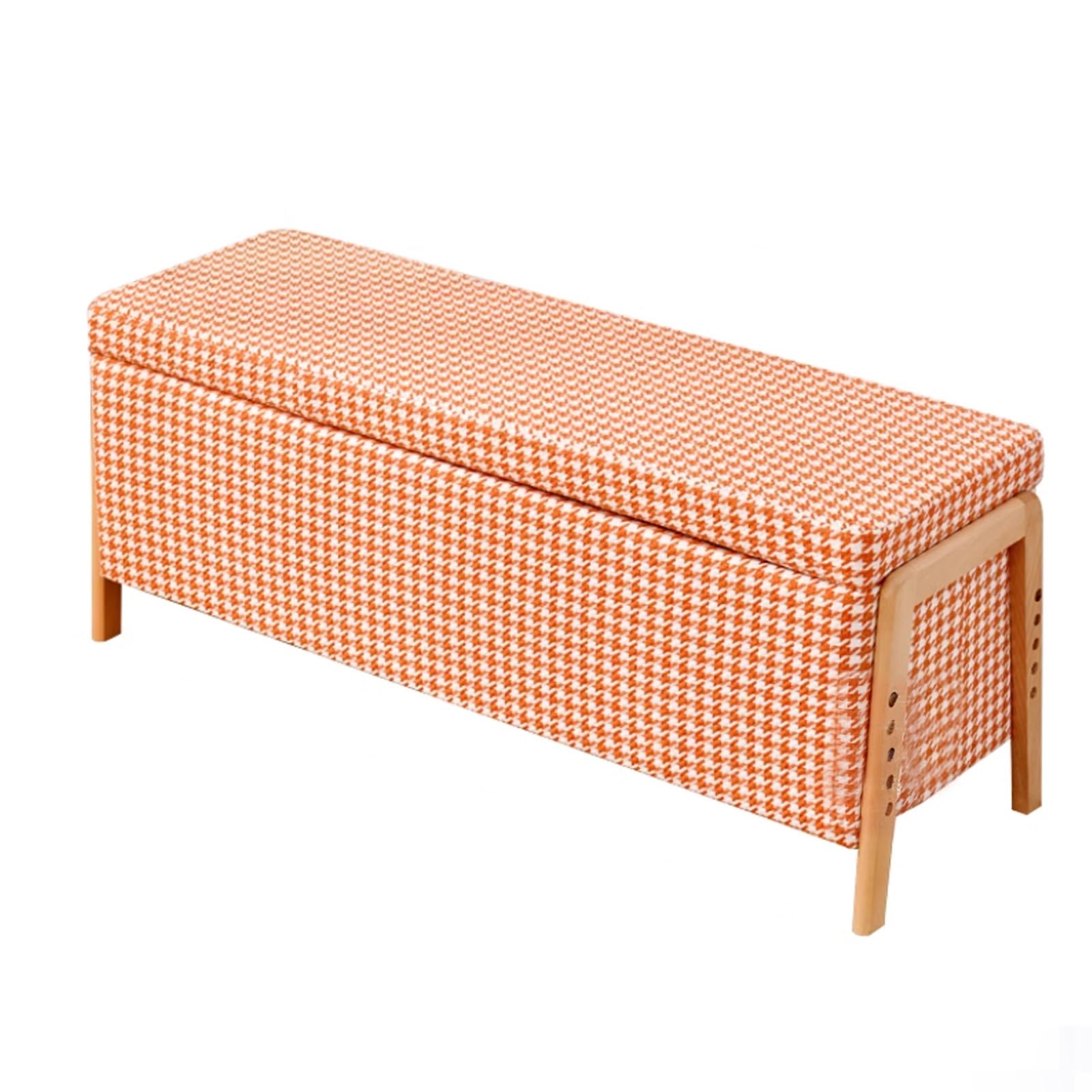 Banc de rangement rembourré avec pieds réglables pour bout de lit