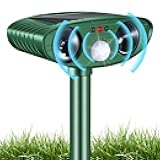 Cat Repellent Outdoor,Solar Animal Repeller Ultrasonic Cat Deterrent with PIR Motion Sensor Waterproof Pest Repeller Animal Deterrent for Garden Yard Stray Cats,Deer,Skunks,Raccoon Birds Squirrels