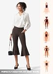 Willit Robe de yoga pour femmes Pantalon Capri Stretch Travail Causal Ruffle Flare Capri Leggings avec poches