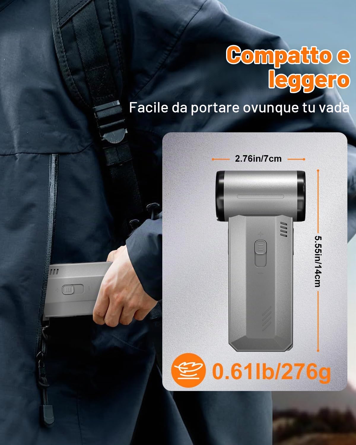 Buyounger Soffiatore Elettrico, Soffiaggio e Aspirazione Integrati, 200000 RPM Regolazione Infinitesimale della Velocità Aria Compressa, 8000 mAh, Ricaricabile, per Computer, Tastiera, Casa e Auto