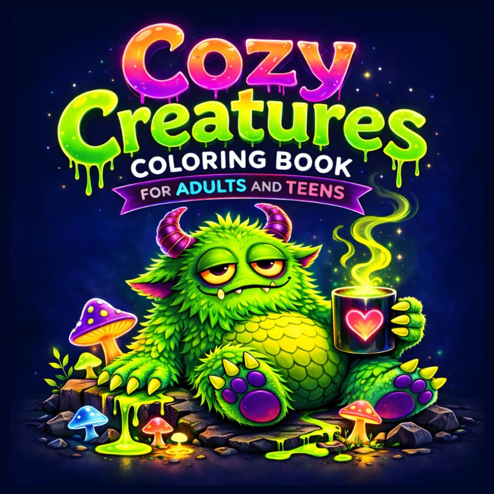 Cozy Creatures Coloring Book for Adults and Teens: Cozy Creatures Coloring Book for Adults and Teens: Cute and Creepy Monsters for Relaxation, Creativity, and Cozy Coloring Fun