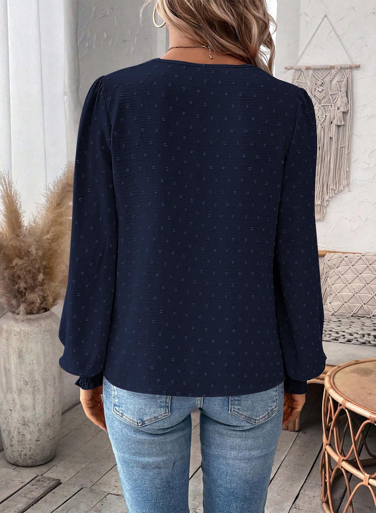 T Shirt Donna Elegante Manica Lunga Magliette Boho Scollo a V Casual | Autunno Volant Camicia, Elegante Abbigliamento, Pizzo Top, Primavera Camicetta, Ricamato Curvy Maglie, Affari Contadino Blusa