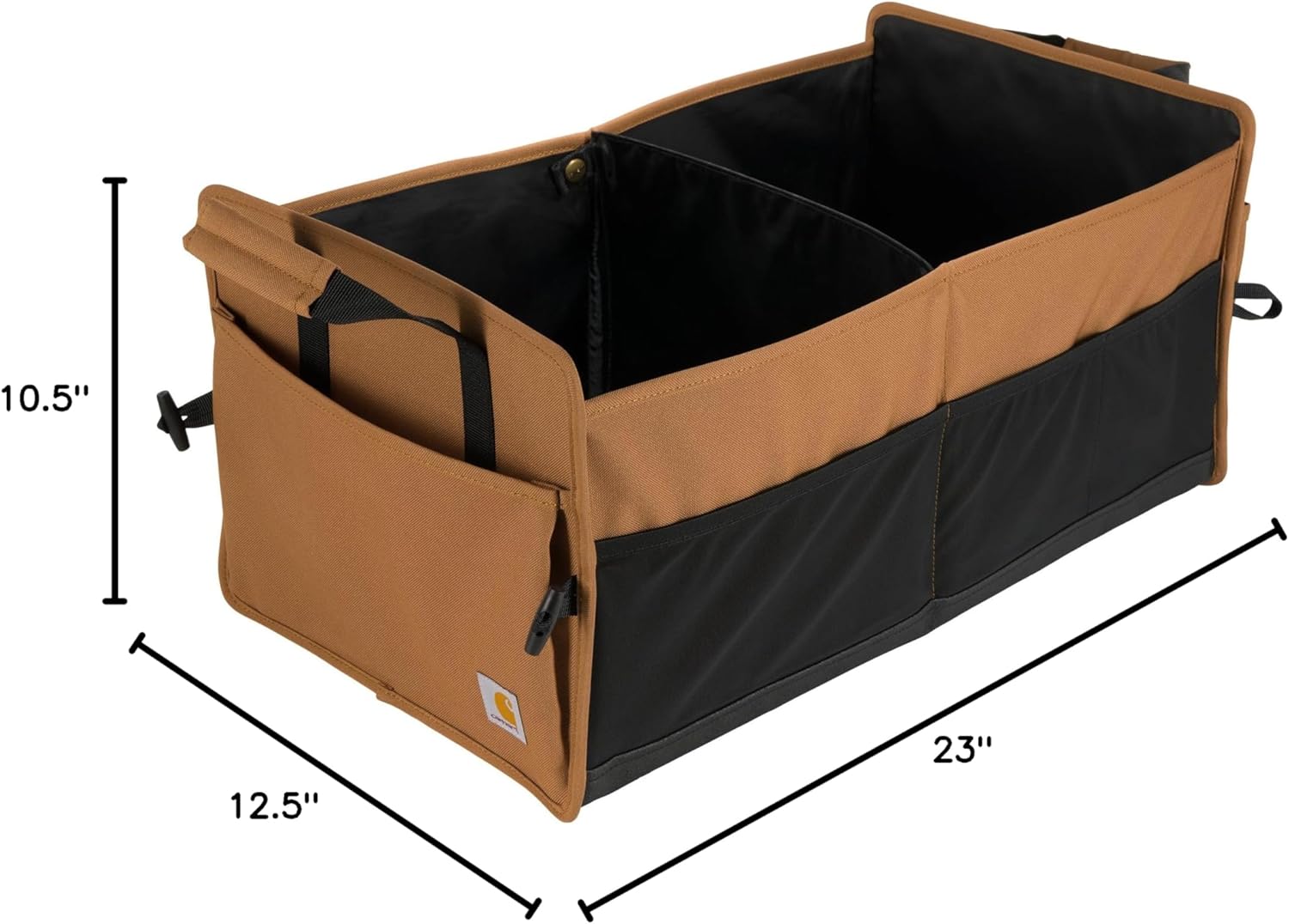 Carhartt Universal Collapsible Cargo Trunk Organizer, Portable Accessory Storage Organizer for Automotive, SUV, Trucks & Cars, Carhartt Brown, One Size