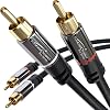 KabelDirekt – 7,5m – cinch kablo, 2 cinch-2 cinch, stereo ses kablosu koaksiyel, RCA fişfiş, analog veya dijital, derin bas hoparlöramplifikatörHiFi ve ev sinemasıBlu-rayalıcı için, siyah