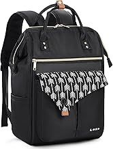 Lekesky Sac à dos pour ordinateur portable dames 15.6 pouces Sac à dos scolaire Sac à dos de travail Daypack imperméable pour uni/voyage/business/travail, Noir